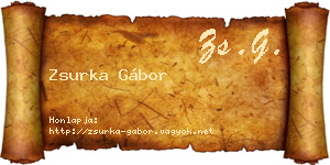 Zsurka Gábor névjegykártya